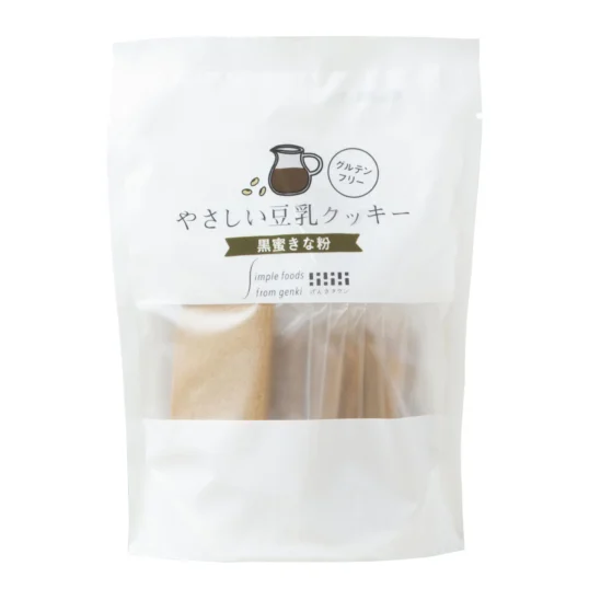 株）げんきタウン｜やさしい豆乳クッキー（黒蜜きな粉）のパッケージ画像
